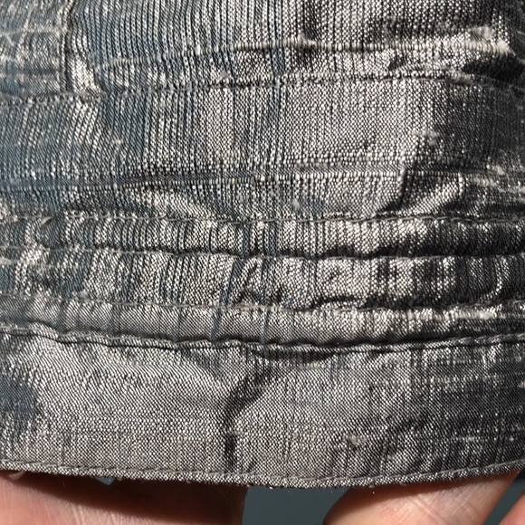 Chicos great 100 silk silver grey open front lightweight jacket nubbly M - Picture 6 of 7